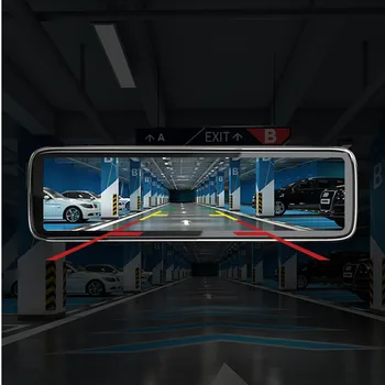RUNTOO prietaisų Skydelio Automobilių DVR galinio vaizdo Veidrodis 4CH Kameros, Vaizdo įrašymo 360 12inch Jutiklinis Ekranas Brūkšnys Kamera Su Naktinio Matymo.