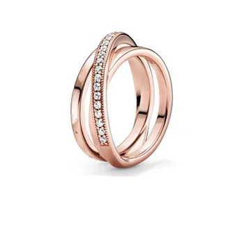 Rekomenduojame 925 Sterlingas Sidabro Parašas Crossover Per Trigubas Juostos Žiedas Moterų Dalyvavimas Juvelyrikos Priėmimo Vestuvių Žiedai