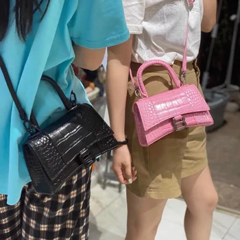 Moteris maišo 2021 naujų Europos ir Amerikos tendencija laukinių mados odos krokodilo modelis messenger bag rankinė, maišas smėlio laikrodis