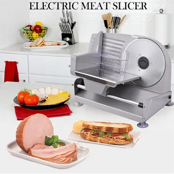 Elektrinių buitinių mėsos slicer jautienos mėsos slicer skrudinta duona mažas mėsmalė, nerūdijančio plieno korpusas maisto pjaustyklės