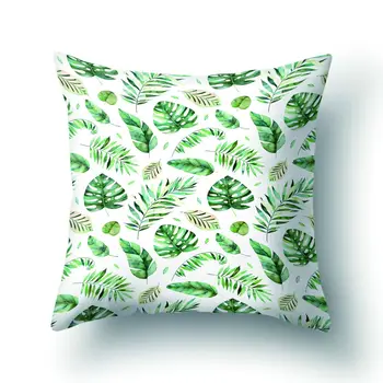 Žalia lapų pagalvę padengti augalų pagalvės užvalkalą poliesteris pillowslip pagalvėlė padengti aikštėje mesti pagalvės gyventi kambaryje sofa automobilių 45x45