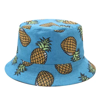 Panama Kibiro Kepurę Vyrai Moterys Vasarą Kibirą Bžūp Ananasų-Bananų Spausdinti Žvejys Skrybėlę Bob Hip-Hop Gorros Grįžtamasis Žvejybos Hat