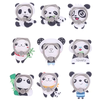 Mielas Animacinių Filmų Panda Gyvūnų Mobiliojo Telefono Stovas Laikiklis Piršto Žiedą
