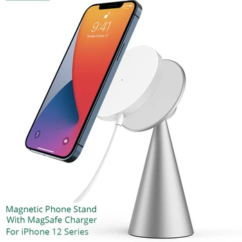 Bonola Magnetinio Telefono Stovas Mag Saugus Įkroviklis iPhone 12 Pro/Mini/12Pro Max Belaidžio Įkrovimo 360 Sukimosi Stalas Aliuminio Laikiklis