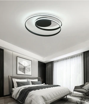 Europos gyvenimo kambario, miegamasis tyrimą su šiuolaikinių led šviestuvo juoda ir balta paviršiaus sumontuoti lempos AC85-265V apdaila