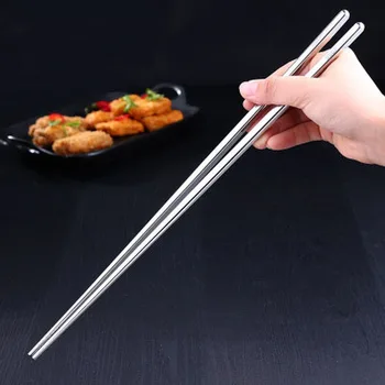 5 Poros Nerūdijančio Plieno Lazdelės Kinijos Stilingas Virtuvės Įrankis Sveikas Stalo Anti Slip Suši Lazdelės Lengvas