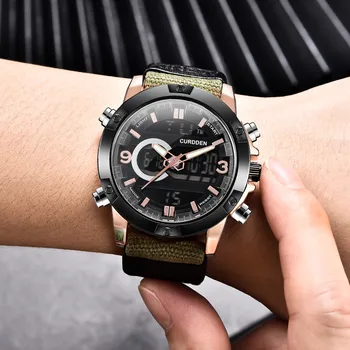 Nauja Europos Mados, Vyrai Sporto laikrodis atsparus Vandeniui Kvarco Skaitmeninis LED Atsitiktinis Žiūrėti Prabangos Prekės Šviesos Rankas Karinės Laikrodis