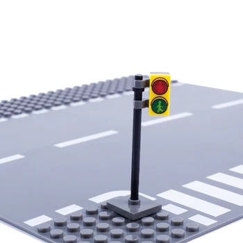 Miestas šviesoforo ženklų, Gatvių Lempos Kelių Indikatorius geležinkelio Trasos Statyba Blokai Duomenys Priedas Suderinamas Žaislai Vaikams