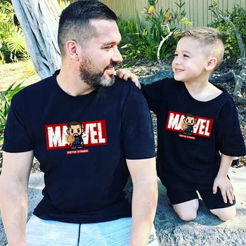 Kawaii Šeimos Atitikimo Komplektus Tėvo Sūnus T-shirt 