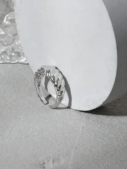S'STEEL 925 Sterlingas Sidabro korėjos Dizainas Paprastas, Įgaubtas, Išgaubtas Tekstūros Anga Žiedas, Moterų Prabangus Vestuvinis Papuošalų