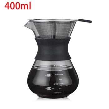 Atsparus Stiklas, Kavos virimo aparatas Kavos Puodą Kavos Coffe Mašina Su Nerūdijančio Plieno Filtras Apipilti Lašelinę Puodą 200ml/ 
