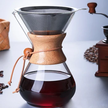 Atsparus Stiklas, Kavos virimo aparatas Kavos Puodą Kavos Coffe Mašina Su Nerūdijančio Plieno Filtras Apipilti Lašelinę Puodą 200ml/ 