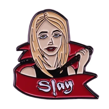 Buffy the Vampire Slayer Atvartas Sagė Rinkti Feminizmo Metalo Smeigtukai Kuprinė Apykaklę Puošia Animacinių filmų Emblemos Mados Juvelyrika Dovanos