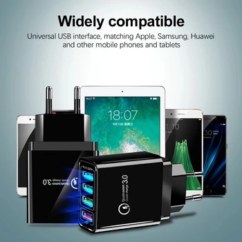 Vogek 48W MUMS, EU Plug Greitai Įkrauti 3.0 USB Įkroviklis iPhone Samsung 