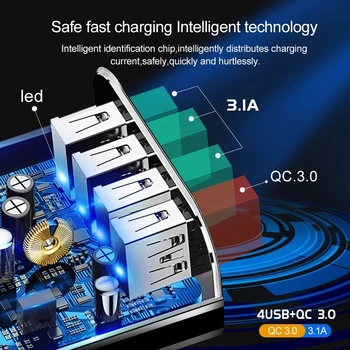 Vogek 48W MUMS, EU Plug Greitai Įkrauti 3.0 USB Įkroviklis iPhone Samsung 