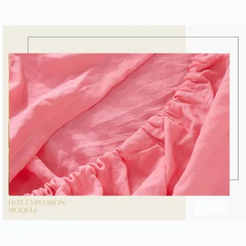 Elastinės juostos įrengtas lapas čiužinys padengti vientisos spalvos paklodės neslidžios paklode karalienės ir karaliaus dydžio, patalynės, namų tekstilės gaminiai