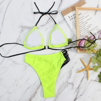 Bikini 2021 Micro Seksualus maudymosi kostiumėlis Moterims Push Up maudymosi Kostiumėliai, Dviejų dalių Bikini Komplektas Kietų Bather Maudymosi Kostiumą Plaukti Kostiumas Moterų S-XL
