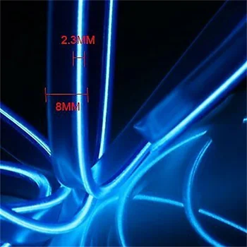 1m - 5m Lanksti Neoninės Šviesos Švytėjimas LED EL Lynas juosta Kabelio Juostos vandeniui LED Neoninės Šviesos, Batai, Drabužiai, Automobilis + valdytojas