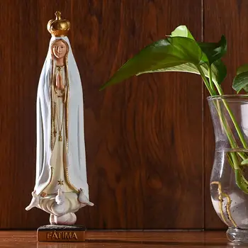 Mergelės Marijos Paveikslas Katalikų Statula Our Lady Of Fatima Statula Namų Darbalaukio Katalikų Namų Dekoro Statula Dervos Statulėlės