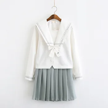 Nemokamas Pristatymas Japonijos Korėjiečių Sailor Kostiumas Versija Trumpais Sijonais Mokyklos Mergina Vienodas Klostuotas Sijonas Mokyklos Vienodos Cosplay Studentas