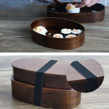 Double/vieno Sluoksnio Bento Box Japonų Stiliaus Priešpiečių Dėžutė Vaikams Medienos Medžiagos, Indai Maisto Konteineriai Kupė Sveikas Karšto