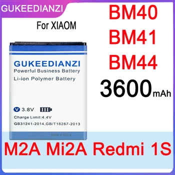 GUKEEDIANZI Baterija BM41 BM44 BM40 Už Xiaomi 2A Redmi Hongmi 1 1S 2 Realias galimybes 3600mAh Telefono Bateria Mažmeninė Pakuotė