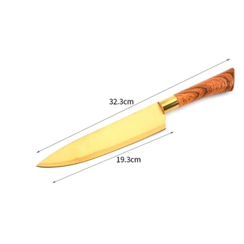 6pcs virtuvės peilių rinkinys daržovių skustukas chef peilis drožyba, skutimo peilis medienos grūdų rankena peilis virtuvės įrankių rinkinys