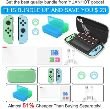 12 1 Jungiklis Priedai Bundle Kit for Nintendo Jungiklis su Nešiojimo Saugojimo Bylos Screen Protector JoyCons Apsauginis Dangtelis