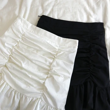 Balta-line sijonas moterų pavasario/vasaros 2021 naują stilių, raukšlėta aukšto juosmens lieknėjimo klubo slidinėti sijonas viduramžių sijonas