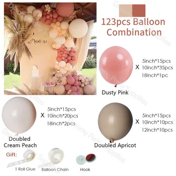 123pcs Balionų Girliandą Rinkinys Dusty Pink Nude Ballon Arch Blush Globos Baby Shower Gimtadienio Santuokos Šalis Dekoro Prekes