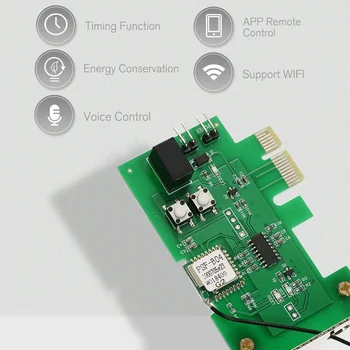 WiFi Smart Relės Modulis Mini PCI-E Desktop PC Balso Nuotolinio Valdymo Kortelę, Įjungti/IŠJUNGTI Įkrovos Kortelės Dirbti su Alexa 