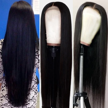 30 Colių Nėriniai Priekiniai Žmogaus Plaukų Perukai Tiesiai Nėrinių Priekinės Perukas Brazilijos Plaukų 4x4 Nėrinių Uždarymo Perukas Moterims