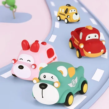 1pcs Žaislai Inercinės Automobilių Vaikščioti 13 24 Mėnesių Animacinių filmų Gyvūnų Minkštas Automobilių Žaislai, Kūdikių Berniukų, Mergaičių Gimtadienio Dovana