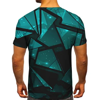 2021 vasaros naują T-marškinėliai vyrams ir moterims Geometrinės Marškinėliai trumpomis Rankovėmis 3D Atspausdintas T-Shirt Apvalus apykaklės Negabaritinių Marškinėliai