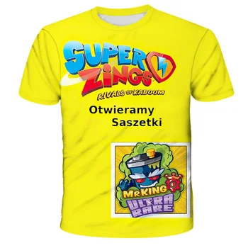 Berniukai Super Zings T-shirt Juokingas Žaidimas Modelio Chlidren Drabužiai Nauji 3D Print T-shirts Vasaros Sporto Drabužiai Mergaitėms 4T-14T