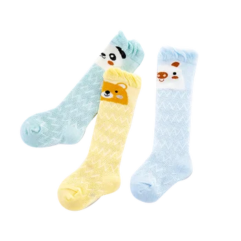 Vaikų panda lėlės vamzdis kojinės mergaitėms grynos medvilnės plona, orui, anti-uodų kojinės kūdikiui vasarą per kelio kojinės