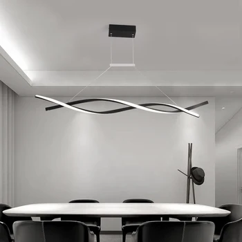LED nuotolinio valdymo šviestuvais, Biuro, Valgomojo, Virtuvės Sala spiralės Šviestuvo lempos Aliuminio banga Blizgesio Avize