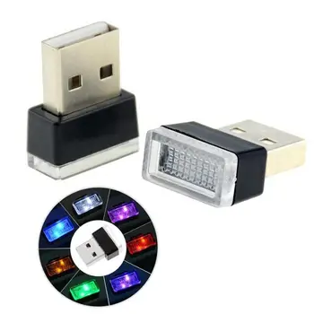 Spalvingas Spalvų Mini USB Šviesos diodų (LED) Modeliavimo Lengvųjų Automobilių, Aplinkos Šviesos Neonas Interjero Lengvųjų Automobilių Interjero Dekoratyvinės Šviesos, Automobilių Prekės,