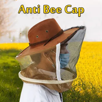 1X džinsinio audinio storio bičių skrybėlę Apsaugoti saugos Kovos su Bičių Veido Kaukę, Kepurę Bitininkystės Raštas Bžūp Bitininkas Skristi Vabzdžių Ju Kaubojus c50