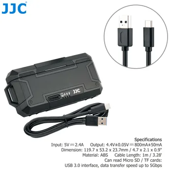 JJC Triple USB Akumuliatoriaus Kroviklis su Micro SD / TF Kortelių Skaitytuvas Funkciją GoPro AABAT-001 Atveju leidimo Turėtojas apie GoPro Hero 7 6 5 2018