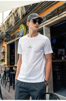 YTX1915 vyriškų drabužių prekės ženklo atsitiktinis paprasta jaunimo medvilnės trumparankoviai marškinėliai