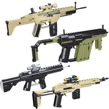 Karinės Serijos Randas Desert Eagle Vector MK14 Šautuvas, Pistoletas Modelio Blokai M416 PUBG SWAT Ginklų Plytos, Žaislai Berniukams, Suaugusiųjų Dovanos