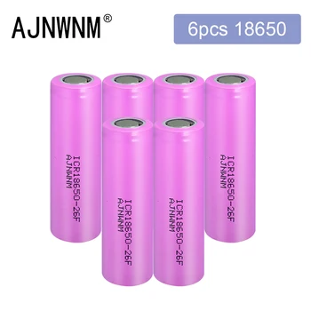 AJNWNM 18650 Baterija Naujas Originalus ICR18650R 3.7 v 2600mAh Ličio akumuliatoriai, Žibintuvėlis