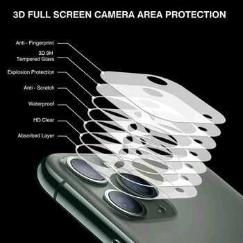 3Pcs Kamera Grūdintas Stiklas iPhone 12 11 Pro Xs Max Screen Protector, iPhone 12 Mini 12 Promax Objektyvas Apsauginės Plėvelės