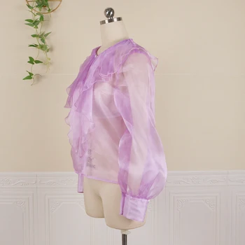Moterų Violetinė Marškiniai, Palaidinės, Topai Ilgai Žibintų Steeves Office Ponios Matyti Per Viršūnių Mados Drabužių 2021 Šalis Gimtadienio Palaidinė