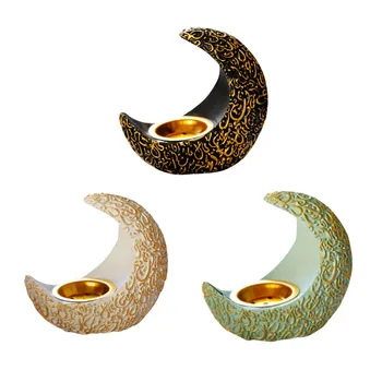 Eid Žvakių Laikiklis Ramadano Mėnulis Formos Dervos, Smilkalų Laikiklis Degiklis Aromaterapija Ornamentu Namų Stalo Apdailos