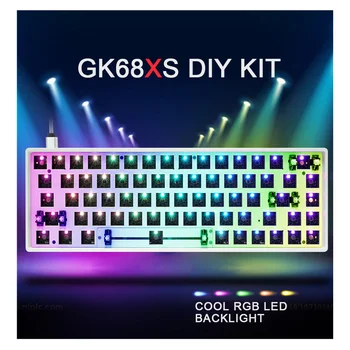 EPOMAKER GK68X/GK68XS Wireless/Wired Užsakymą Klaviatūra Rinkinys 68% išdėstymą PCB Bluetooth/laidinio dvitinklis režimas RGB SMD šviesos Plastiko Atveju