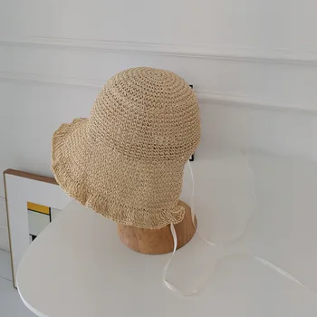 202104-YZ naujas Kaimo stiliaus prancūzijos, rankų darbo popieriaus lenkimo kraštų lady saulės bžūp moterų laisvalaikio skrybėlę