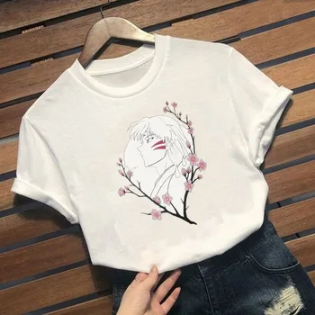 Inuyasha Moterų marškinėliai Mados Trumpas Rankovės O-kaklo Atsitiktinis