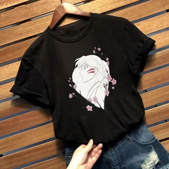 Inuyasha Moterų marškinėliai Mados Trumpas Rankovės O-kaklo Atsitiktinis